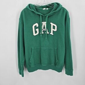 GAP Hoodie Woemns Medium Green Patch Letters Hood